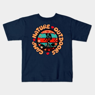 Nature outdoors camp vintage Kids T-Shirt